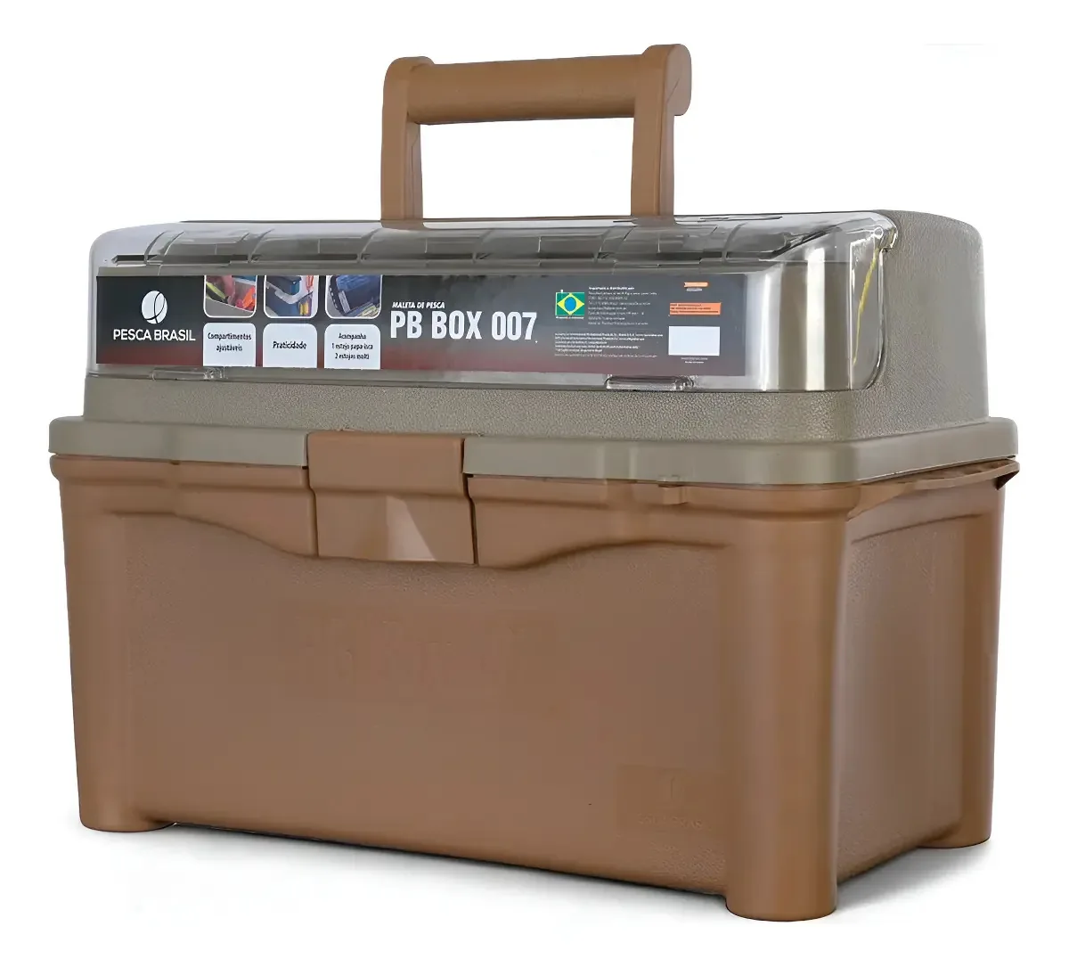 Maleta / Caixa Para Pesca Pb Box 007 Marrom - Pesca Brasil
