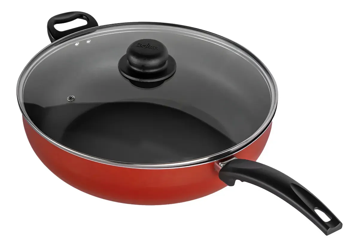 Panela Antiaderente Grande Profissional 32cm Vermelho