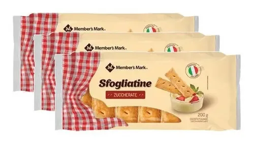 3 Biscoitos Folhado Sfogliatine Zuccherate Italiano 200g