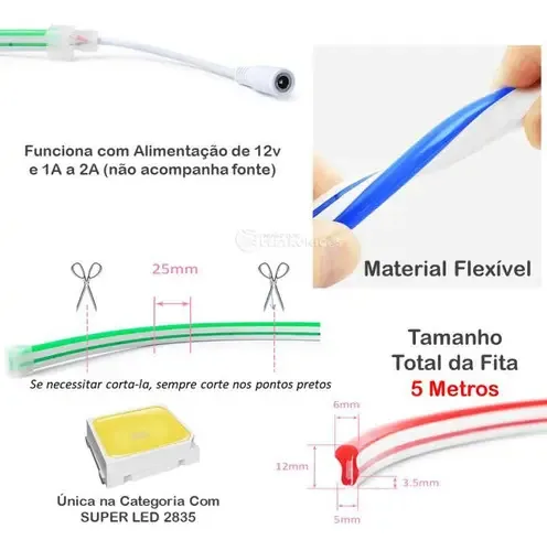 Fita Led Neon Decoração Para Comércio Eventos Rosa