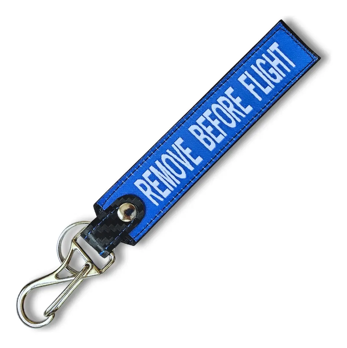 3 Chaveiros Bordados Remove Before Flight Cores Tramado Atni Cor Fibra Azul