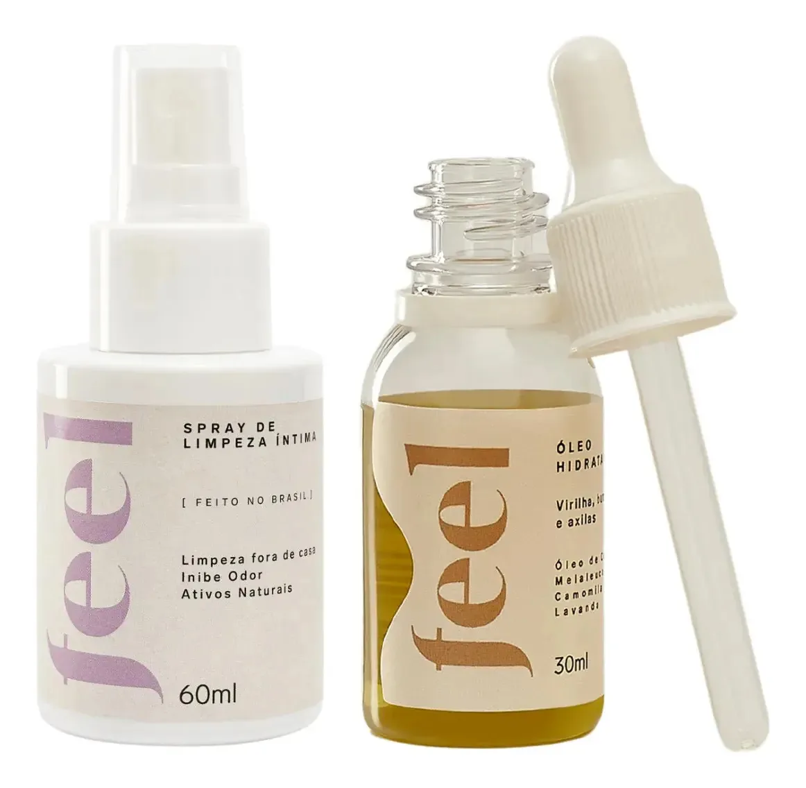 Kit Óleo Calmante 30ml E Spray De Limpeza Íntima 60ml Feel