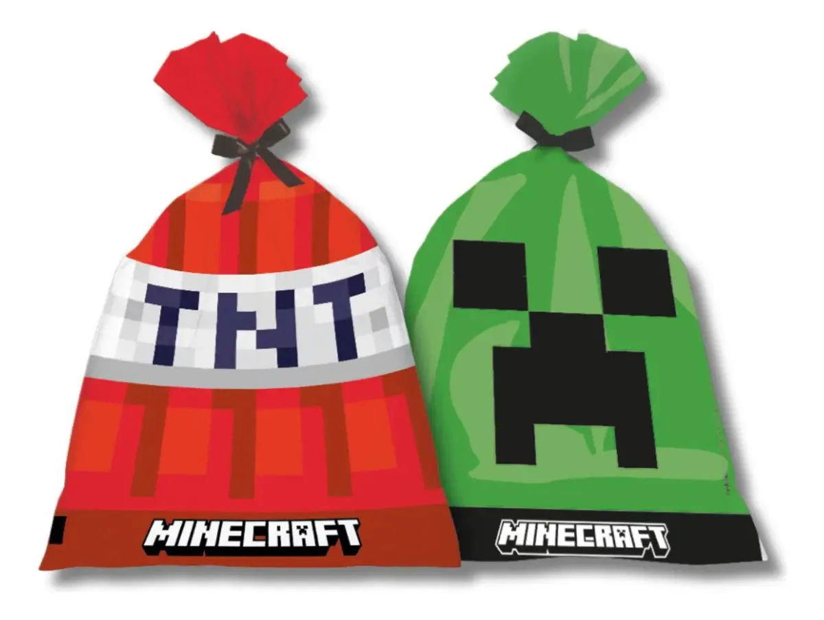 Saquinhos Surpresa Aniversário Minecraft 8 unid Teleri Festas 25cm