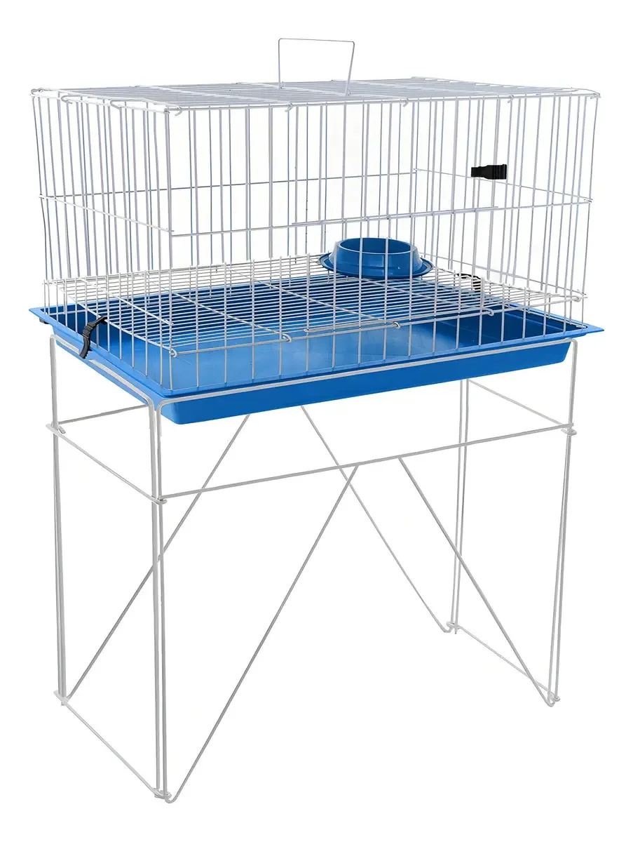 Gaiola Para Roedores Coelho Individual Cor Azul