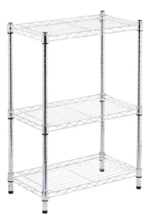 Estante 3 Prateleiras Multiuso Metal Cromada - Cromada