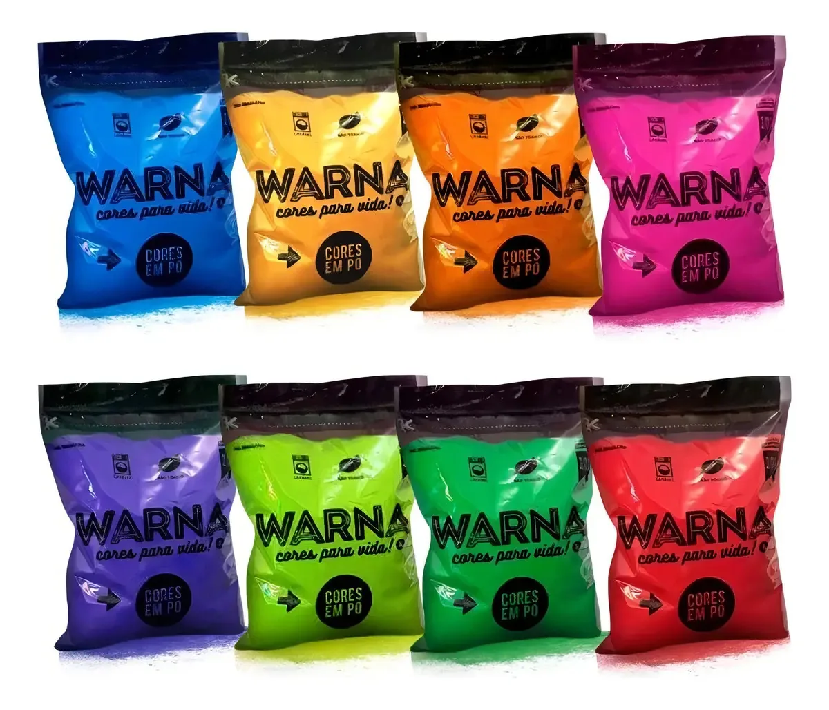 Tinta em Pó Holi Roxo 100g Biodegradável Lavável Warna