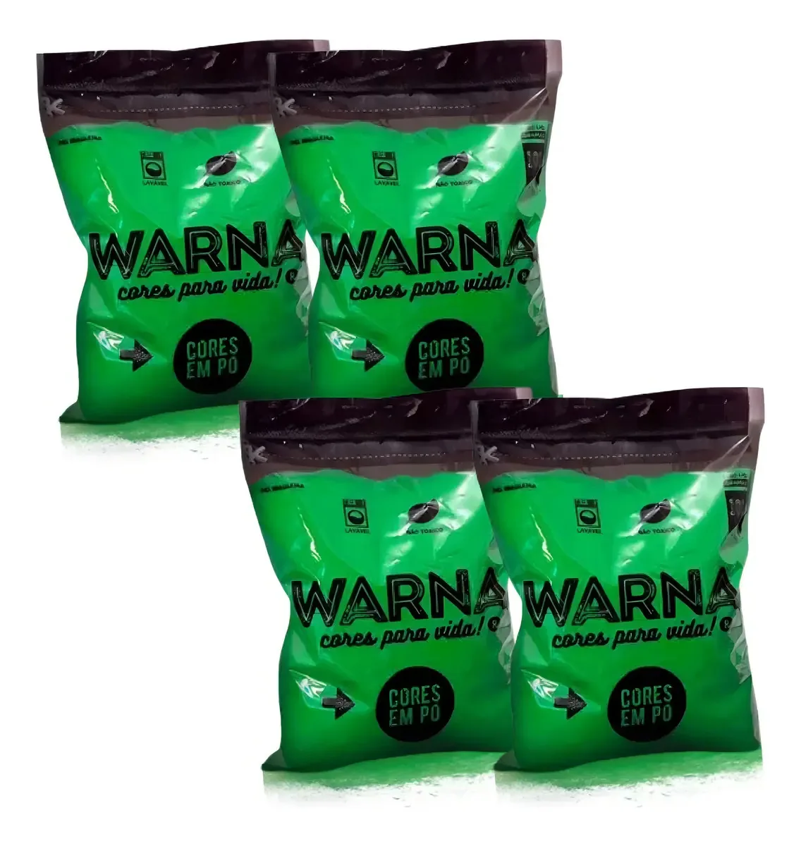 Pó Colorido Warna Verde Para Holi Party e Chá Revelação 400g