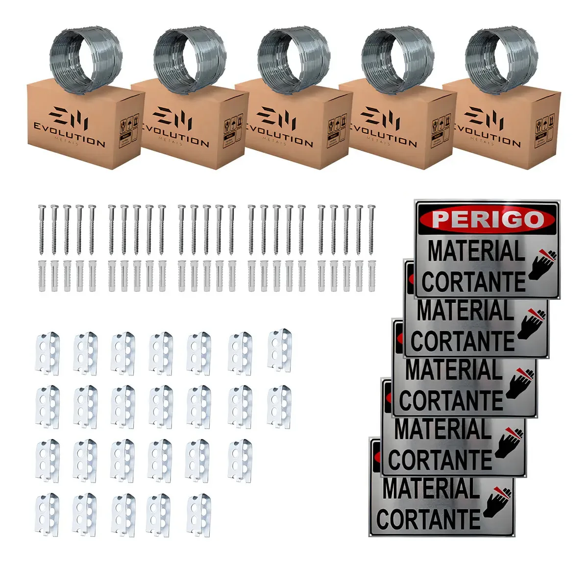 Cerca Concertina Dupla Clipada 30cm 25m Aço Galvanizado