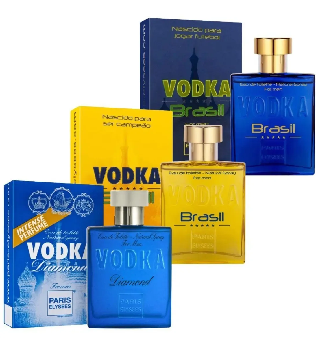 3 Perfumes Vodka Azul+vodka Amarelo+vodka