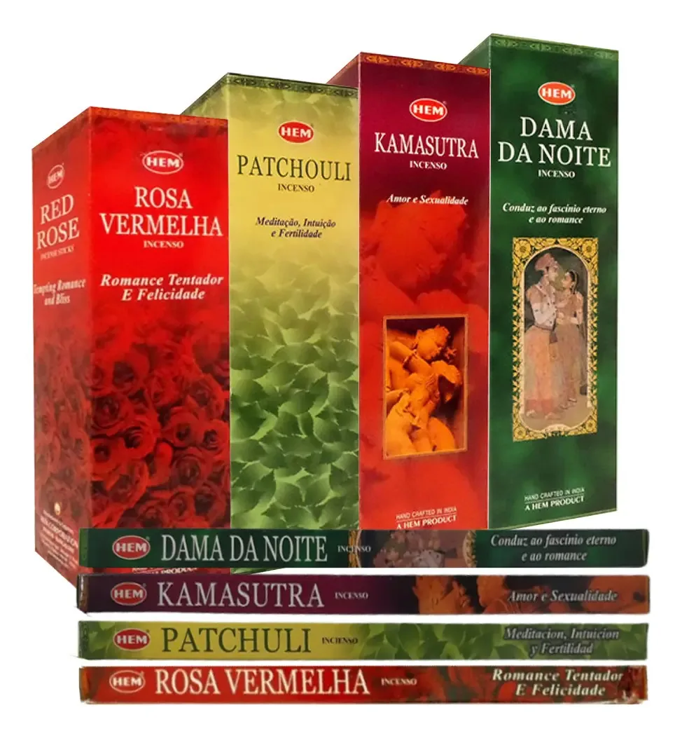 04 Incensos Para Amor E Sedução Atração Kit Love 32 Varetas Fragrância Kit Amor
