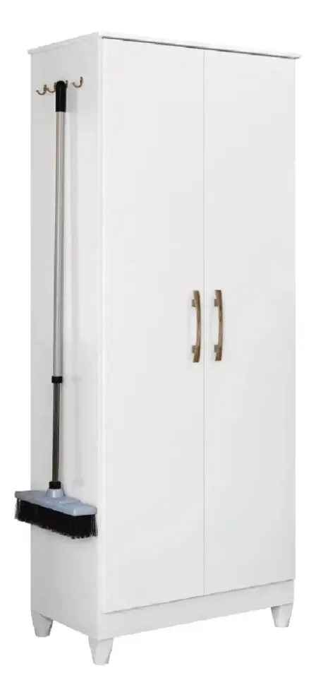 Armário Multiuso Organizador Lavanderia 2 Portas 4 prateleiras Jade Moval Branco