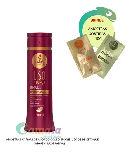 Shampoo Liso Com Força 300ml Haskell - Alinhamento Dos Fios