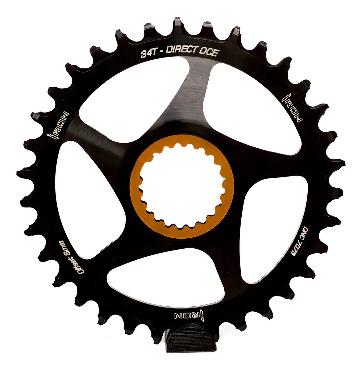 Coroa Única Iron Shimano DCE Direct Mount 34 Dentes Offset 6mm MTB