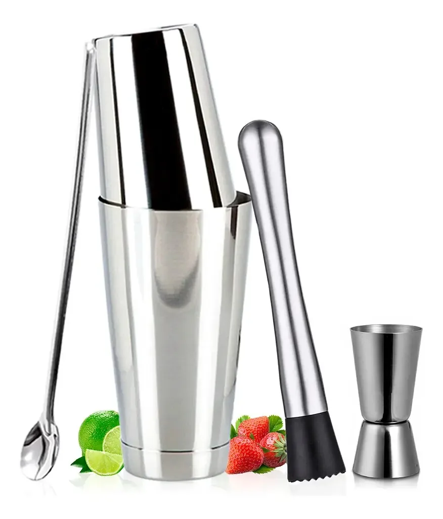 Kit Barman Coqueteleira Boston Profissional Drinks Sayonara Inox