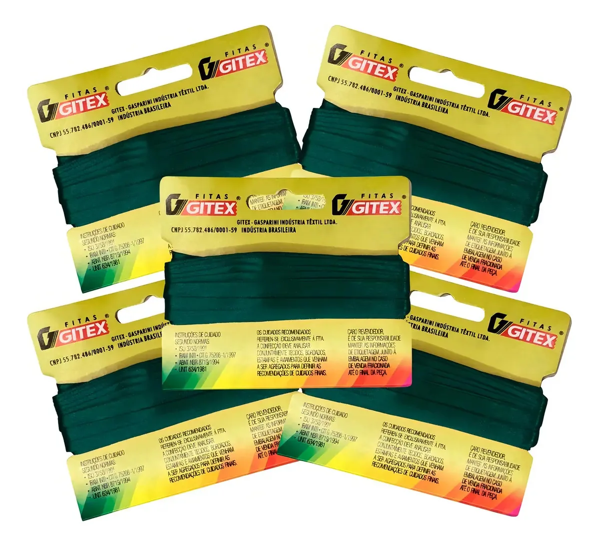 Kit 5 Fitas Embalagem Cetim Cartela 4mm X 10mts Artesanatos Cor 139 - Garrafa Lisa