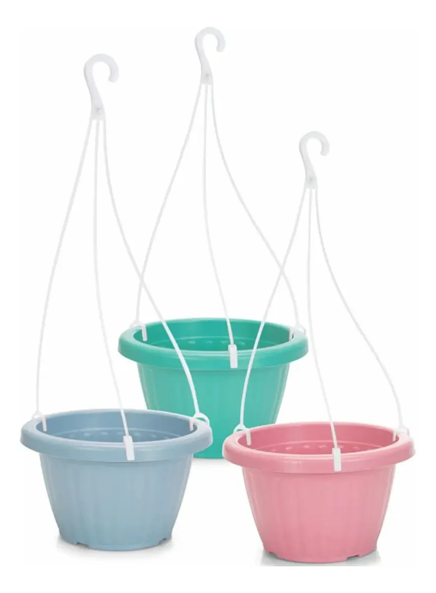 Kit Com 12 Vasos Para Pendurar Com Hastes Plantas E Flores