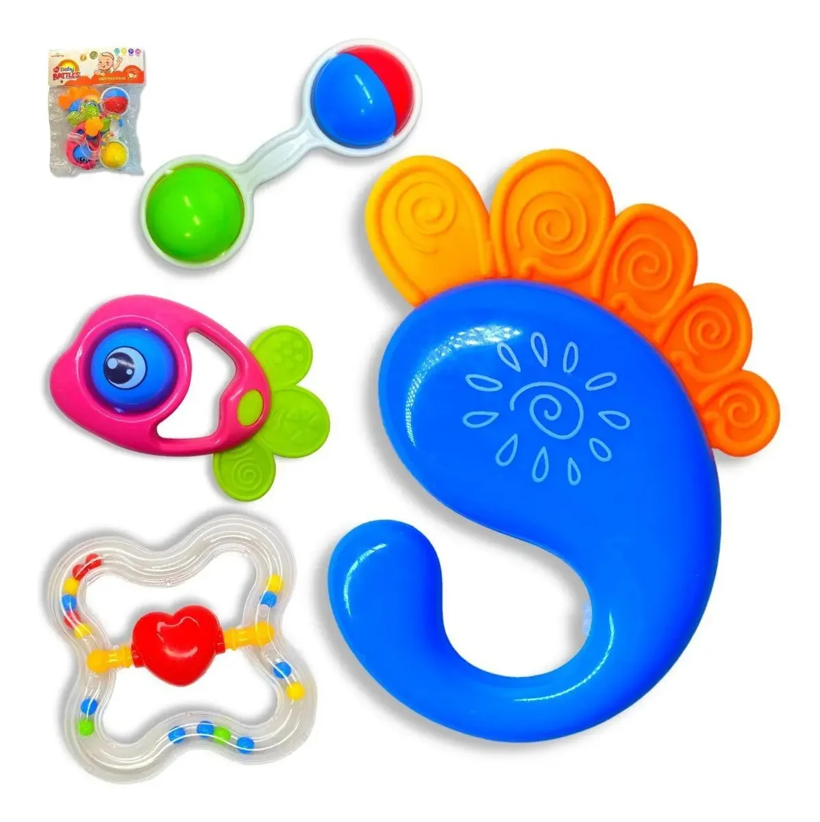 Brinquedo Para Bebê Chocalho Infantil Mordedor Colorir
