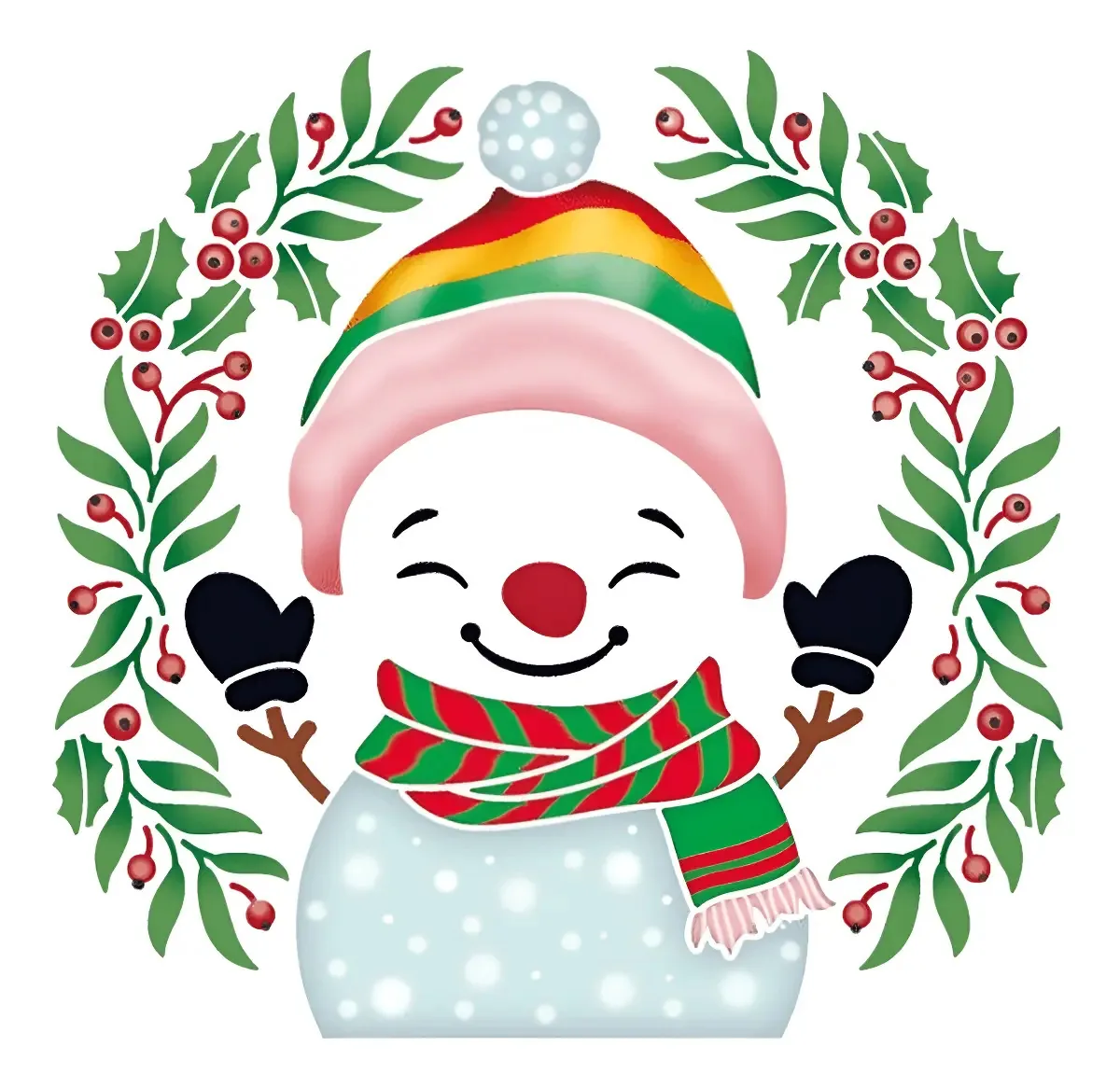 Estêncil Litoarte Natal Boneco De Neve para Artesanato