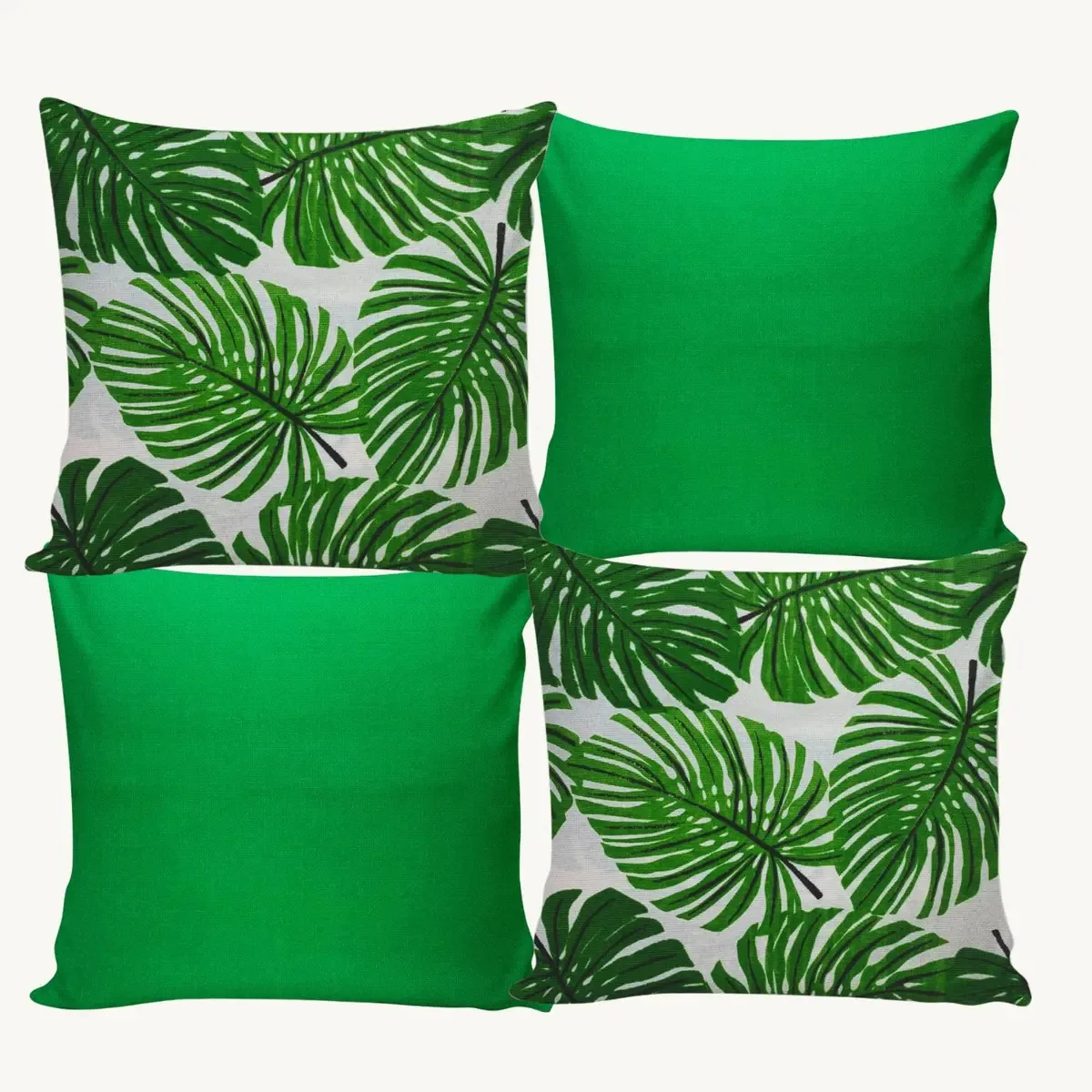 Capas De Almofadas Maria Lisa E Estampada Amarelo 4 Unidades Cor Verde Liso