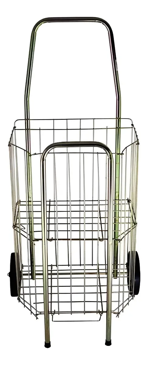 Carrinho De Compras Aço Super Resistente P/ Fazer Feira Cor Dourado-escuro