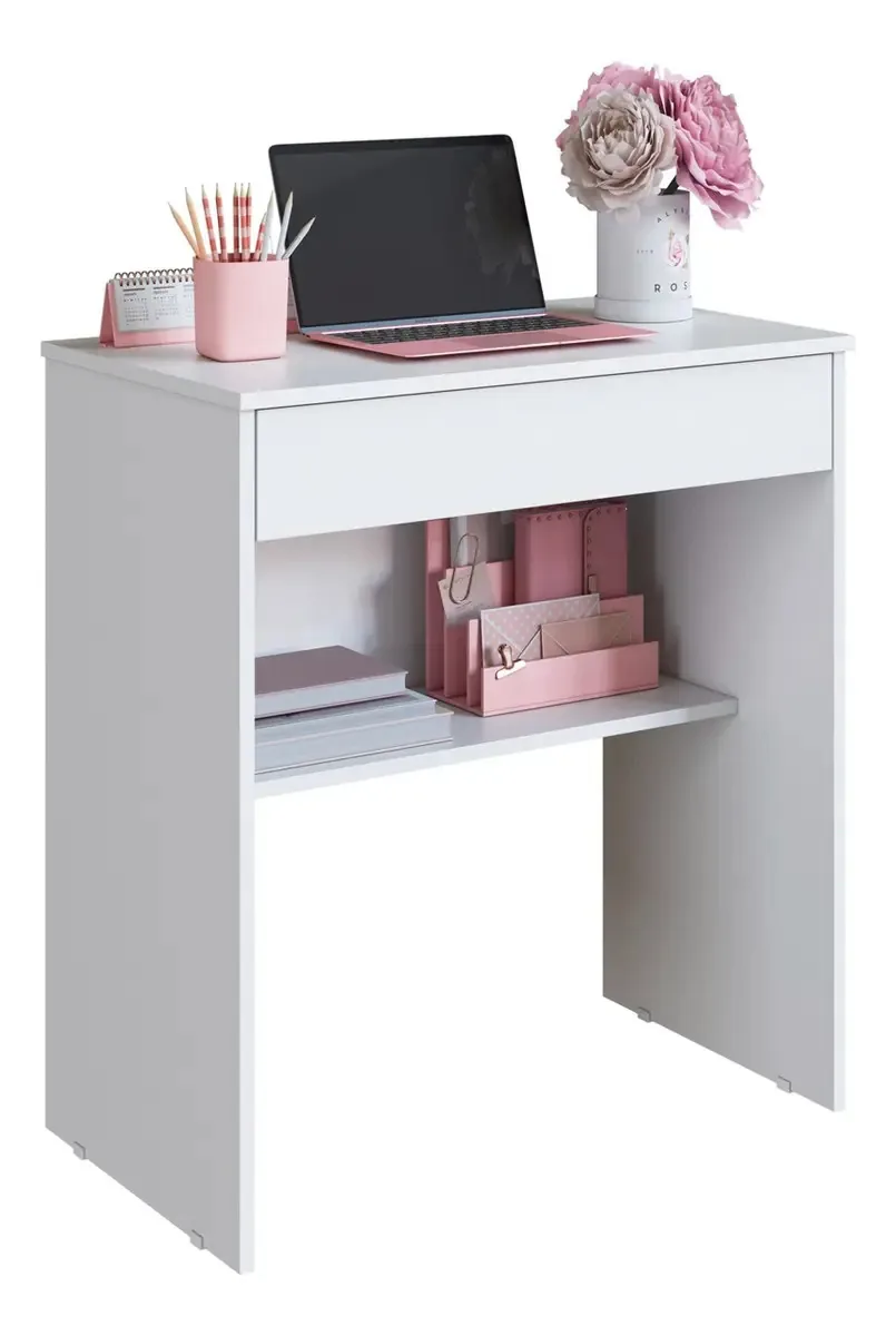 Organizador Porta Maquiagem Mesa P/ Manicure Com Gaveta Cor Branco