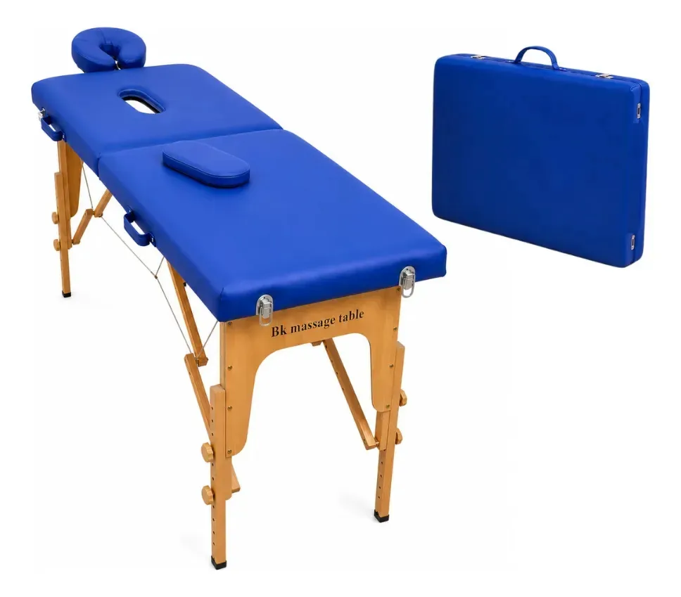 Maca Massagem Bk 60cm Dobrável Maleta Estética, Tattoo Cor Azul