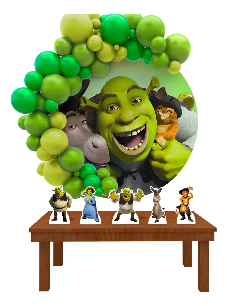 Painel Redondo Sublimado E Displays Shrek Modelo1