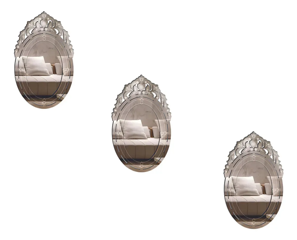 Kit 3 Espelhos Decorativos Venezianos Pegui 32x19 3884