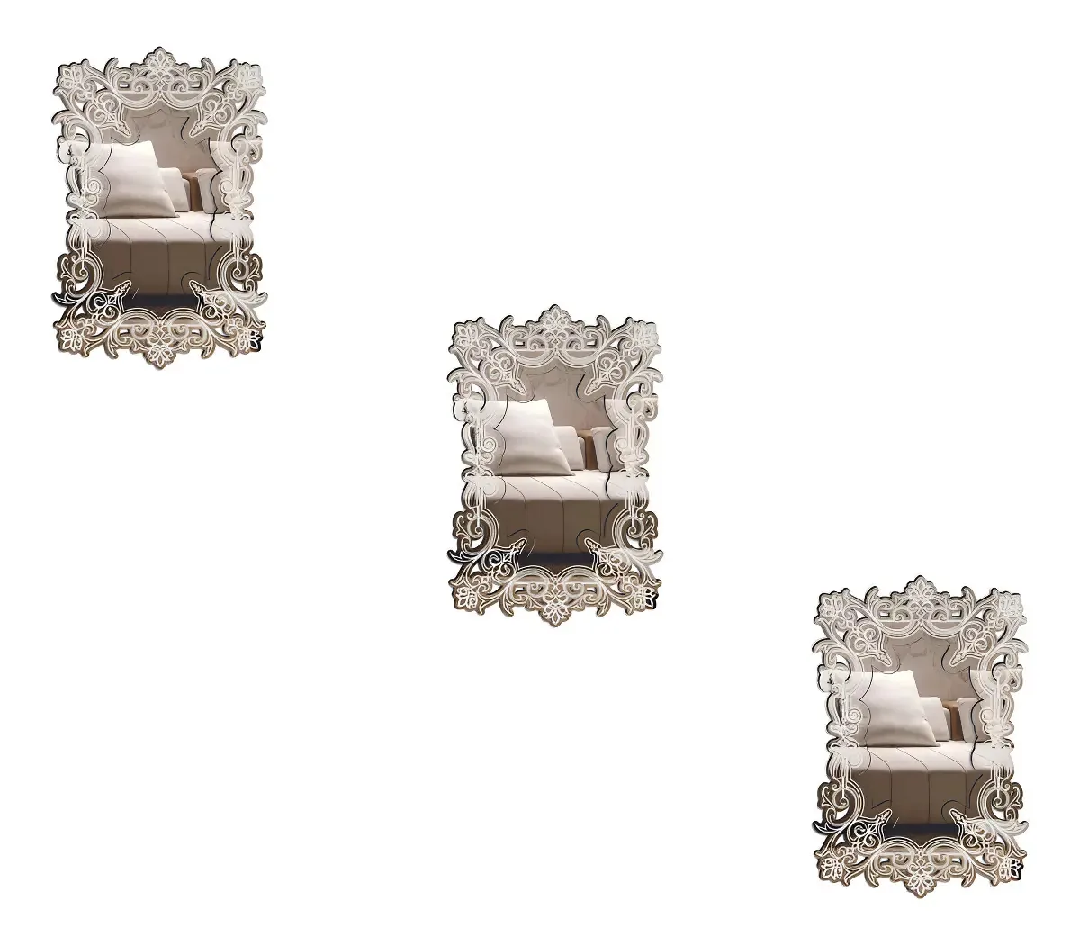Kit 3 Espelhos Decorativos Venezianos Pegui 32x21 38100