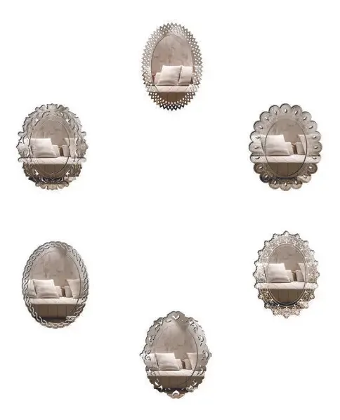 Kit Espelhos Decorativos Venezianos Pegui Mantua 6 P