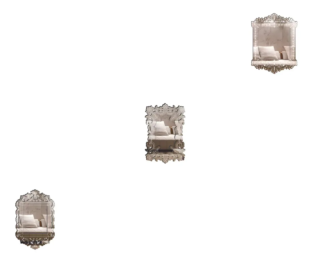 Kit Espelhos Decorativos Venezianos Pegui Salerno 3