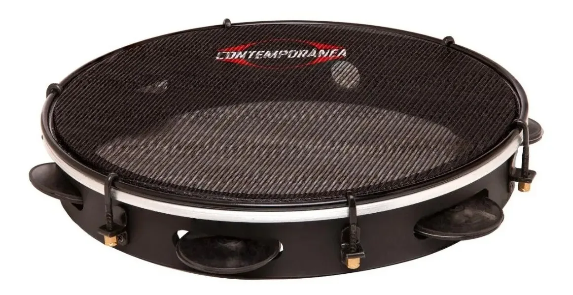 Pandeiro De Estudo Contemporânea 10 Black Mudo Pad01pbk