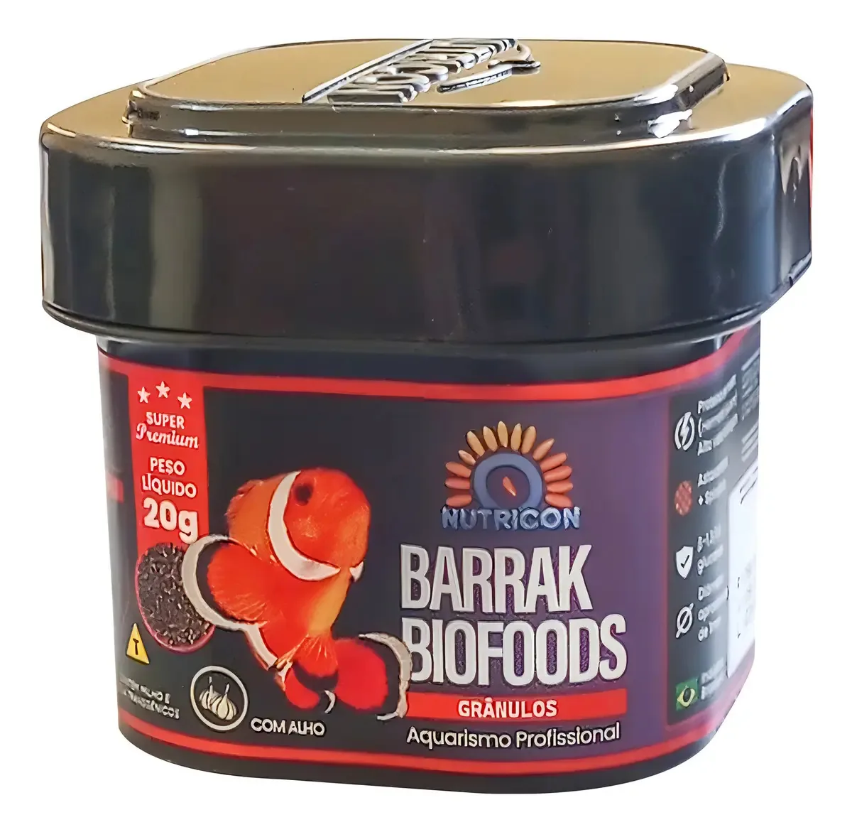 Ração Barrak Biofoods Grânulos 20g Para Peixes Marinhos