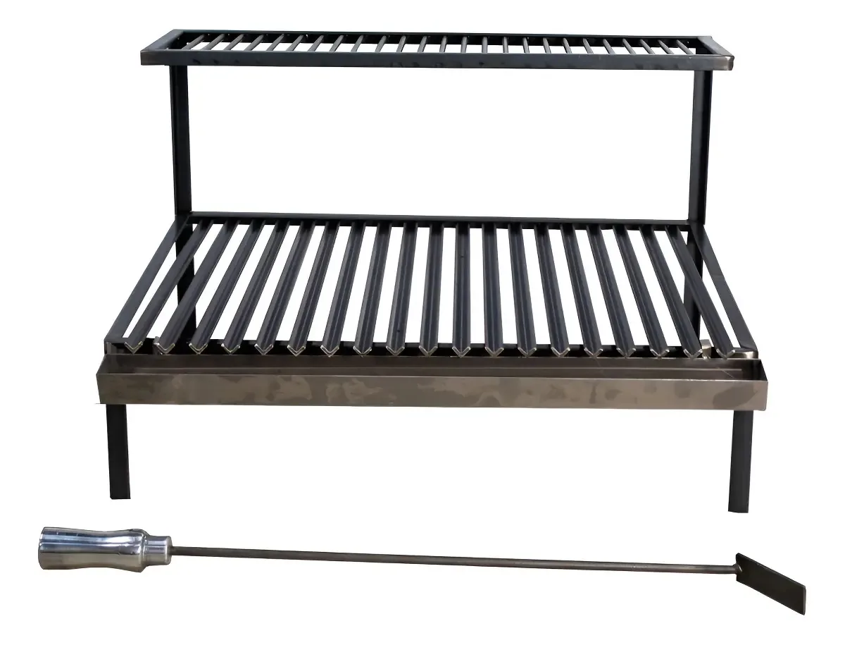 Grelha Parrilla Argentina 60cm P/ Alvenaria E Atiçador Fogo
