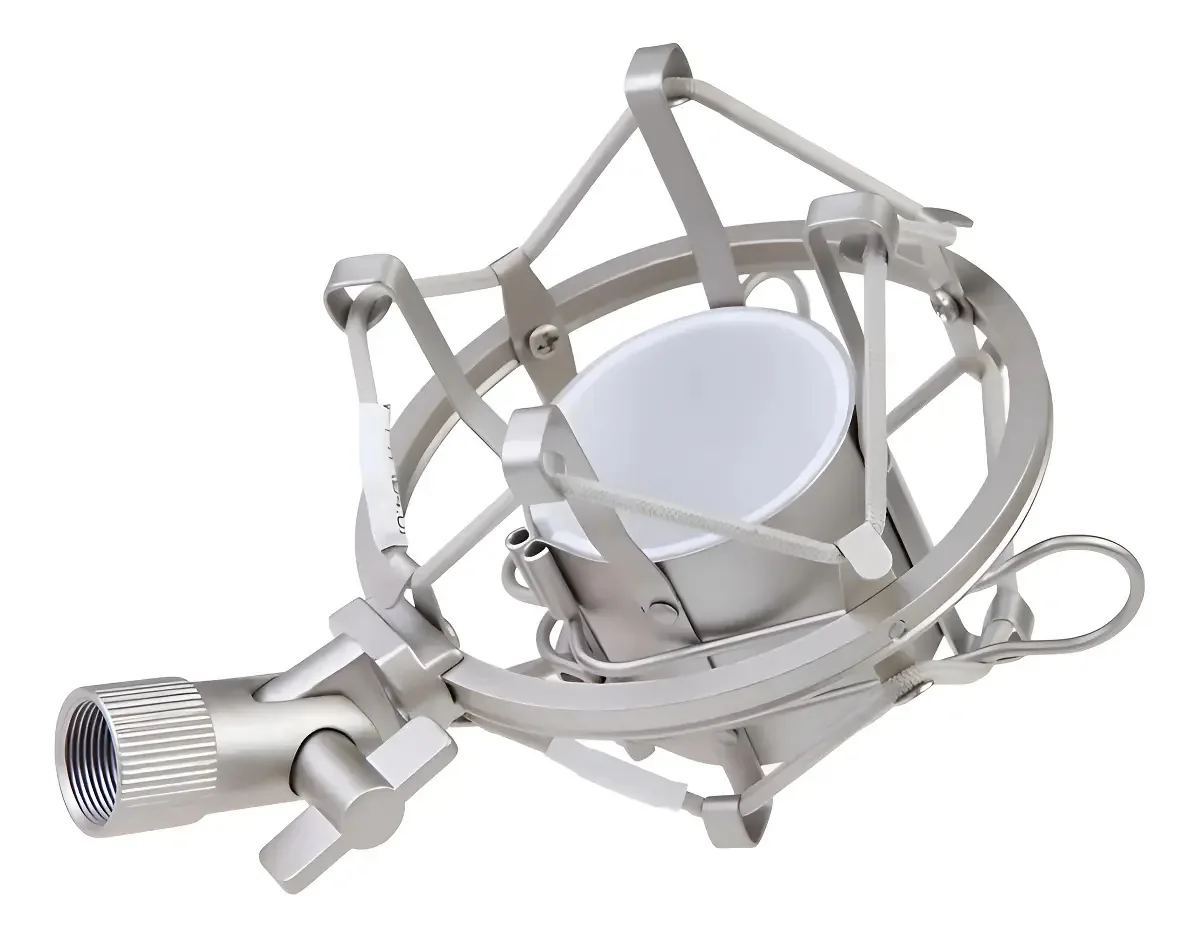 Cachimbo Suporte De Microfone Condensador Antivibração Cor Prateado