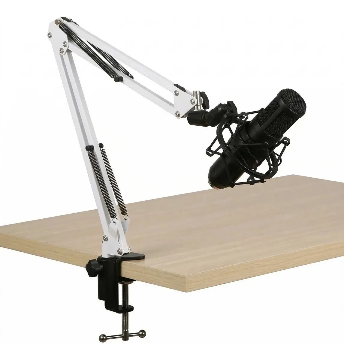 Suporte Articulado Grande Para Microfone Profissional Branco