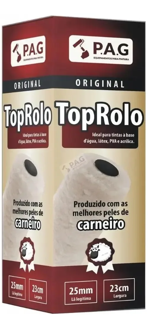 Kit 4 Rolo Pintura Carneiro Alta Natural 23cm Top Rolo P.a.g