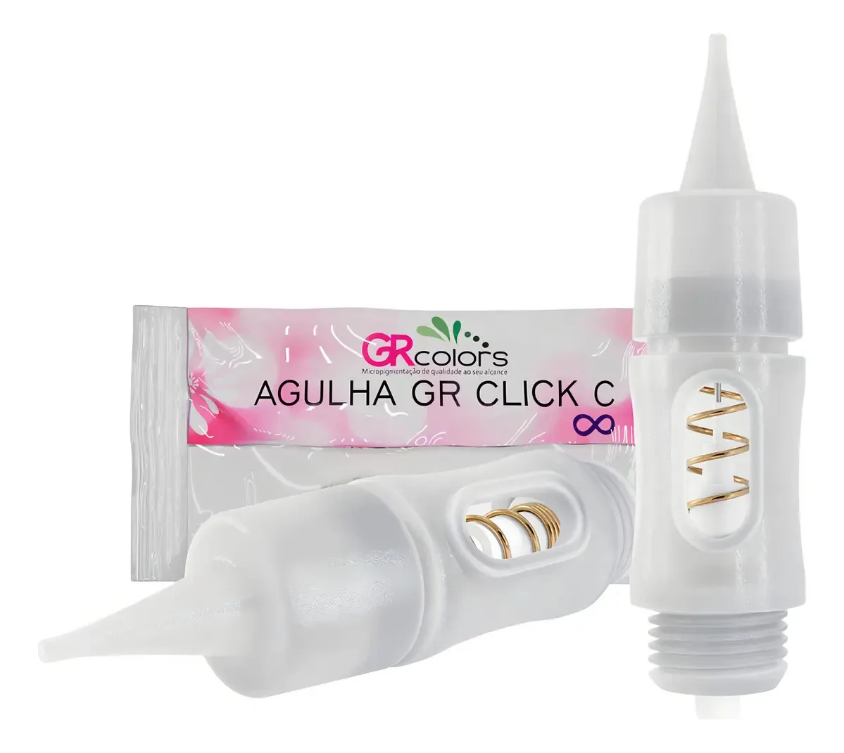 Kit 5un Agulhas Gr Colors De 1 Ponta Fine Micropigmentação