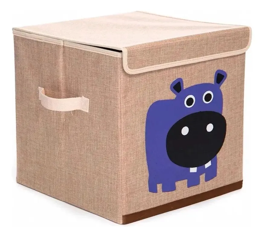 Caixa Organizador De Brinquedos Infantil - Hipopótamo