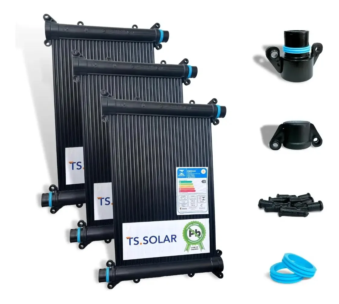 Kit Aquecedor Solar 10 Placas De 2metros + Kit Fechamento