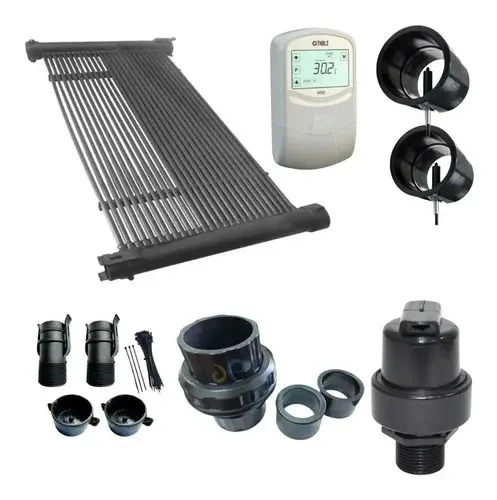 Kit Aquecimento Solar Piscina 3 Placas 3mt+ Control+ Valvs