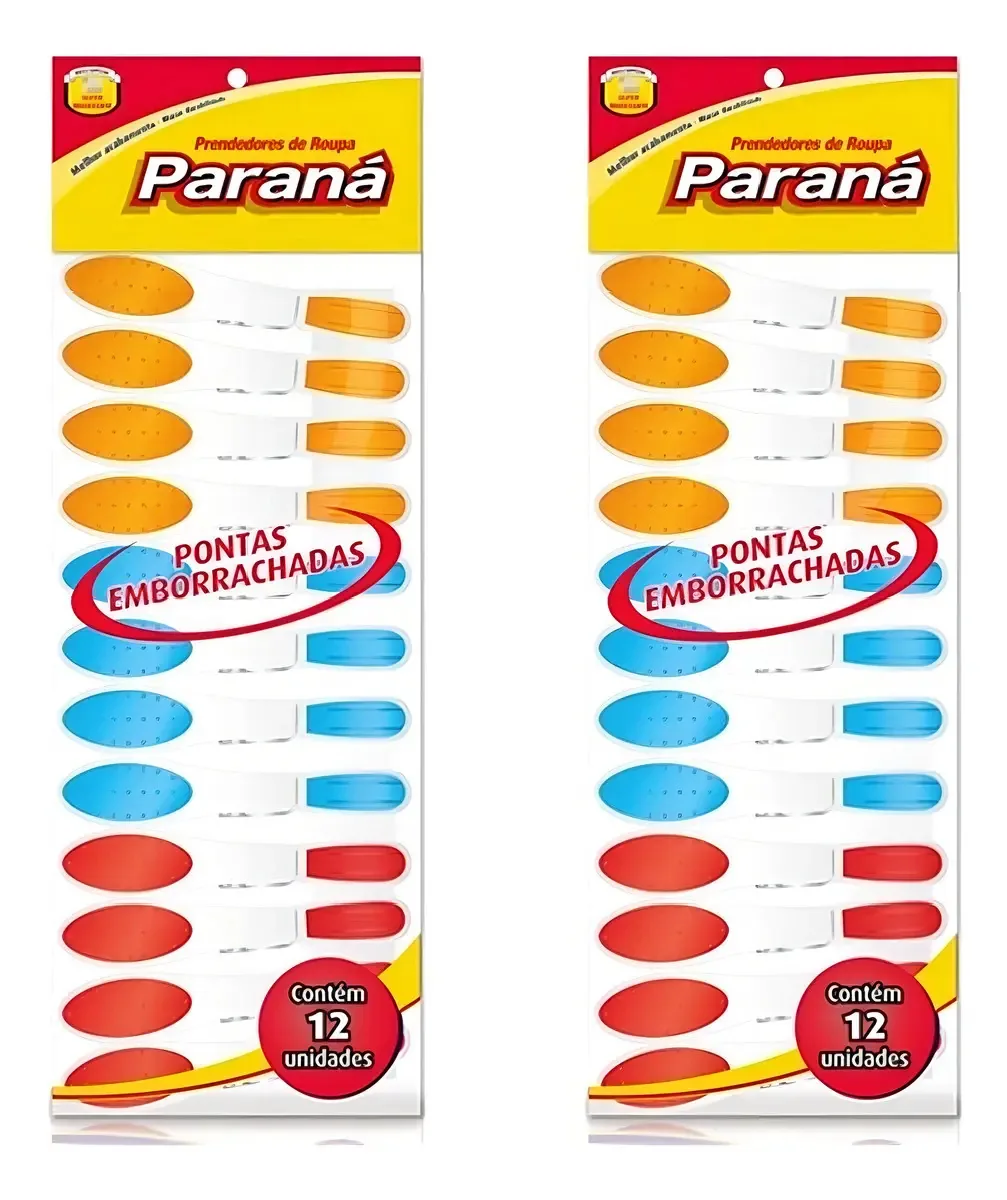 Kit 12 Un Prendedores Emborrachados Para Roupas E Alimentos Cor Colorido
