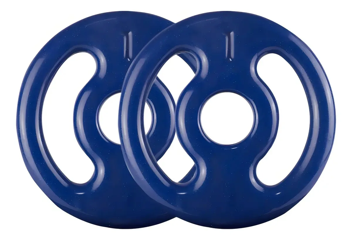 Anilhas Emborrachadas 4x1kg P/barras E Halteres Megagym Cor Azul