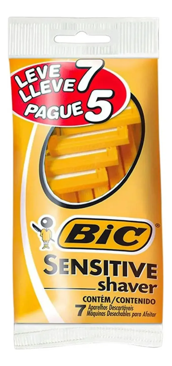 Aparelho De Barbear Bic Sensitive Shaver C/ 7 Unds Wxz