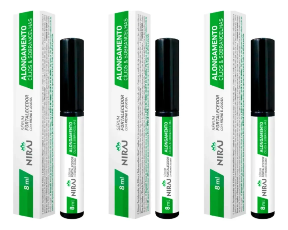 Kit 3 Séruns Alongamento Cílios E Sobrancelhas 8ml - Niraj