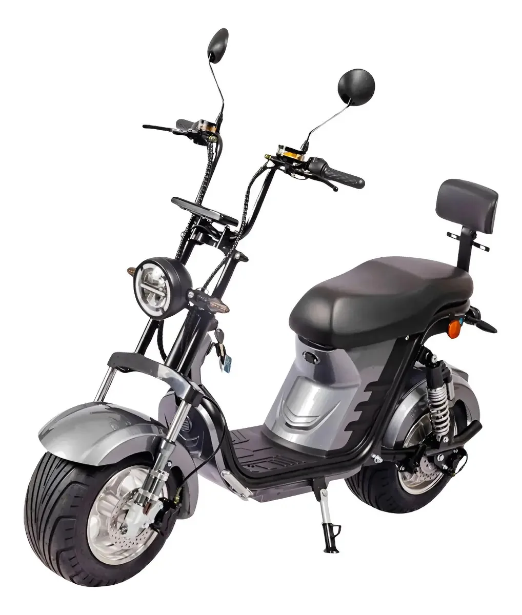 Triciclo Elétrico Para Adultos Moto Chefe X12 1000w Colorido Cinza Arredondado 10
