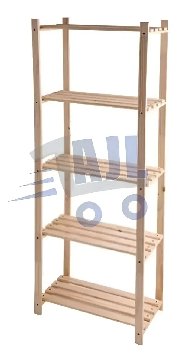Estante 5 Prateleiras Pinus Natural 140x50x30cm Madeira Reflorestada