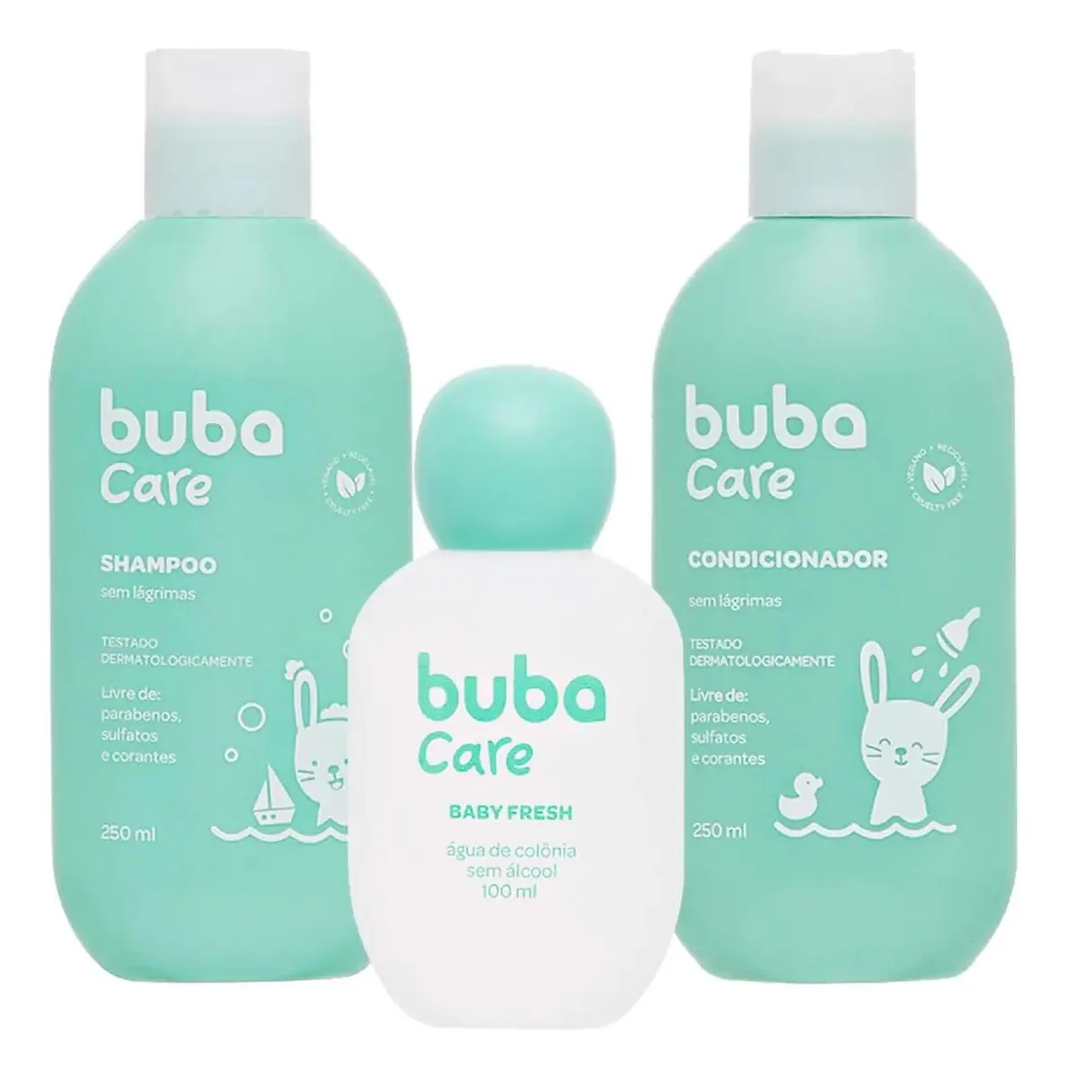 Kit Higiene Bebê Shampoo Condicionador 250ml Colônia Buba