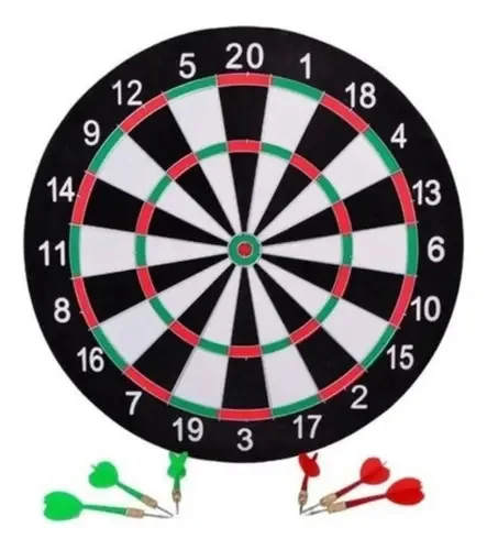 Jogo Dardos ASP Alvo Dupla Face MDF 38cm com 6 Dardos Metálicos