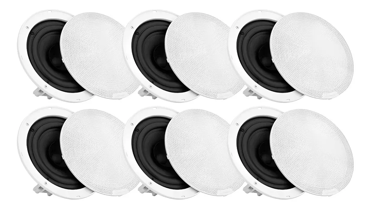 Kit 6 Caixas Som 240w Rms Taramps Arandelas Embutir Teto Gesso Forro Acustica Profissional Ambiente Comercio Loja Bar Residencia Restaurante Clinica Salao Igreja